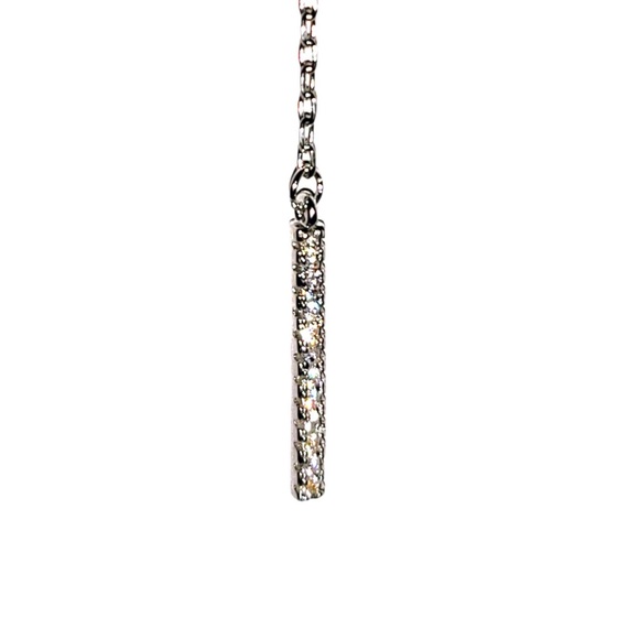 *SOLD* Adornia 925 Sterling Silver Pavé Round Swarovski Accented V Necklace - Picture 4 of 5